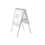 Plakatständer DIN A2 (Gesamtmaß: 48x90 cm), Aluminiumrahmen, Rückwand: Stahl 